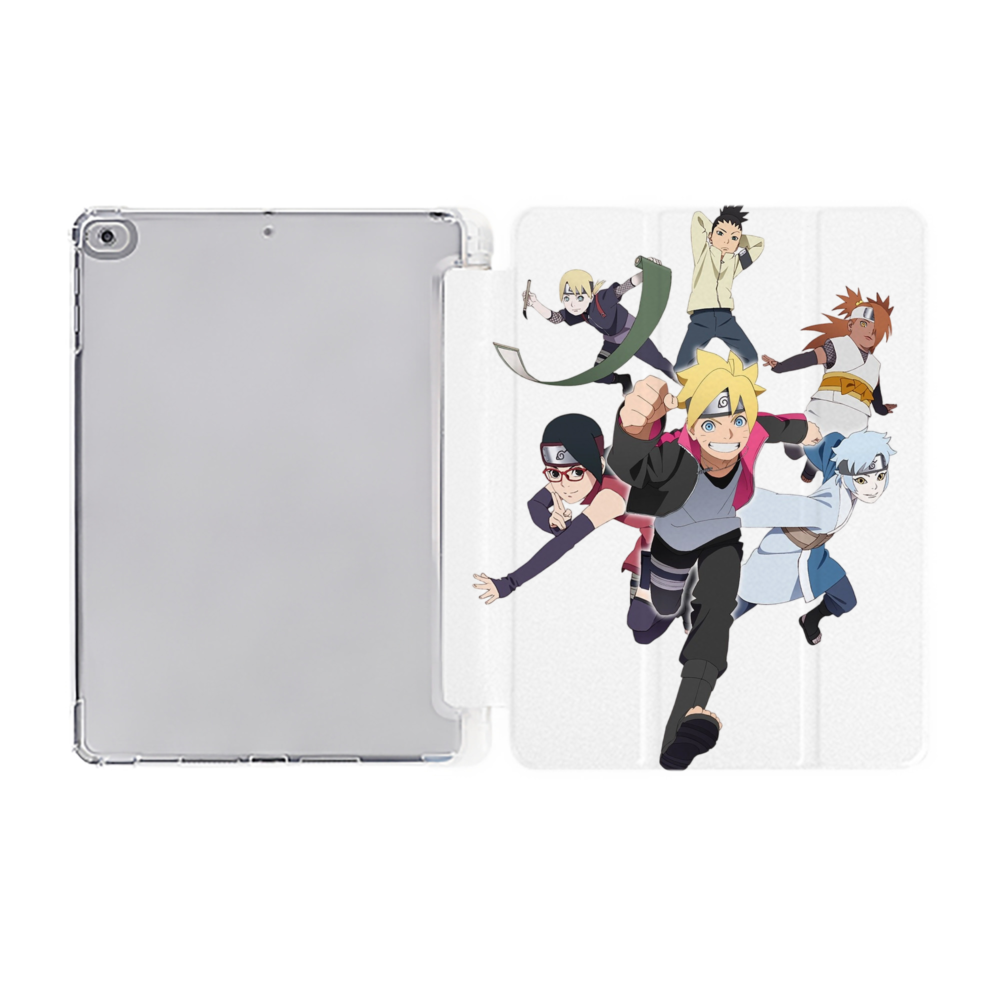 （画像用） NARUTO -ナルト- うずまき ボルト Uzumaki Boruto IPad ケース ペン収納付き 三つ折りスタンド PUレザー×シリコン 対応機種9.5/10.5/10.9インチ